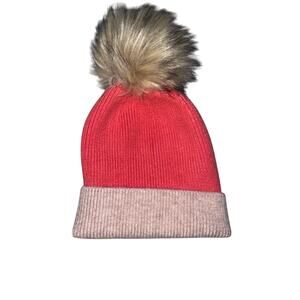 Norla new with tags Colorblock Knit Pom Pom Beanie Hat alpaca wool